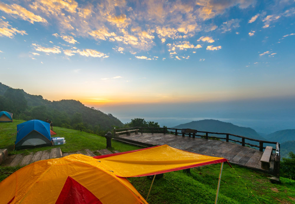 Coucher de soleil en montagne