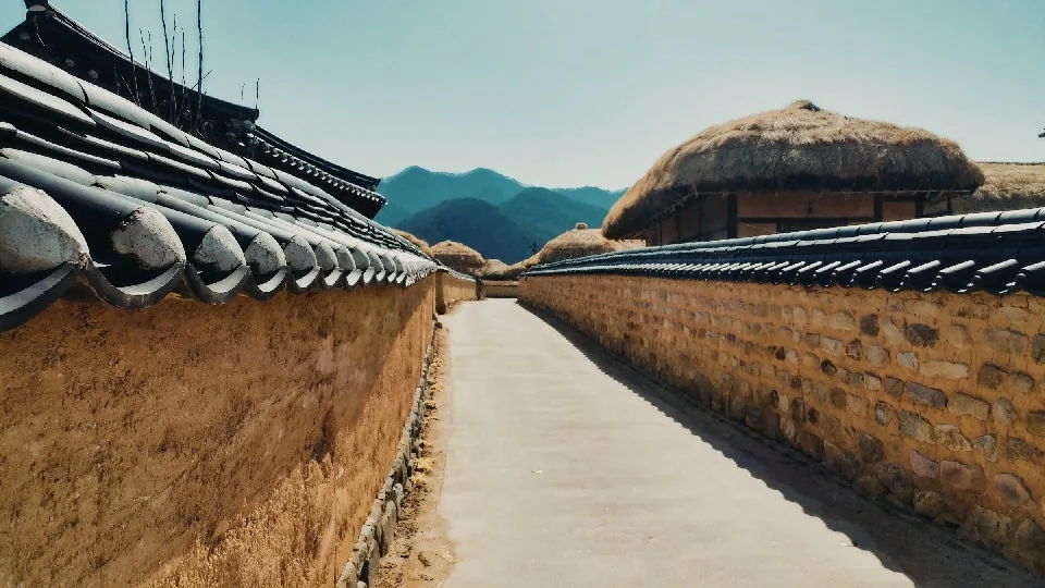 Earthen walls in Hahoe village